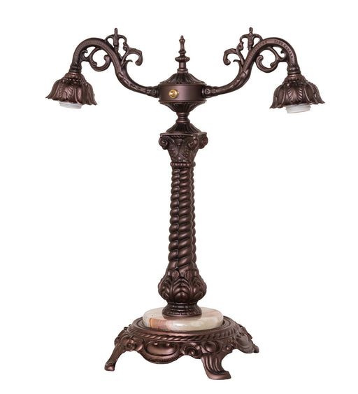 Meyda Tiffany - 16843 - Two Light Table Base - Rope - Mahogany Bronze