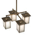 Meyda Tiffany - 264849 - Four Light Chandelier - Hyde Park - Antique Brass