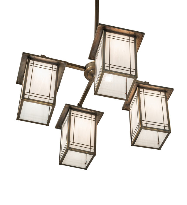 Meyda Tiffany - 264849 - Four Light Chandelier - Hyde Park - Antique Brass