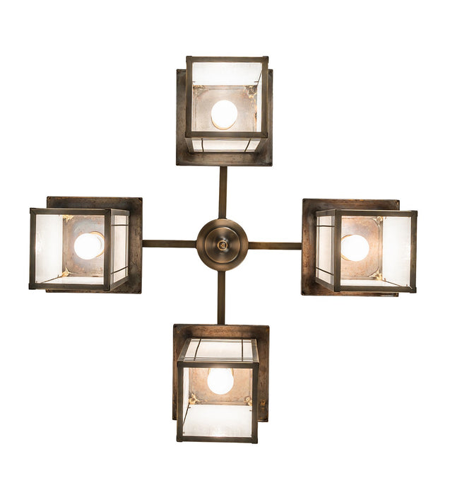 Meyda Tiffany - 264849 - Four Light Chandelier - Hyde Park - Antique Brass