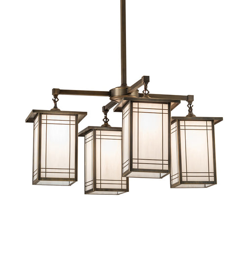 Meyda Tiffany - 264849 - Four Light Chandelier - Hyde Park - Antique Brass