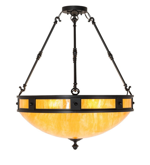 Meyda Tiffany - 267388 - Four Light Semi-Flushmount - Capella - Solar Black