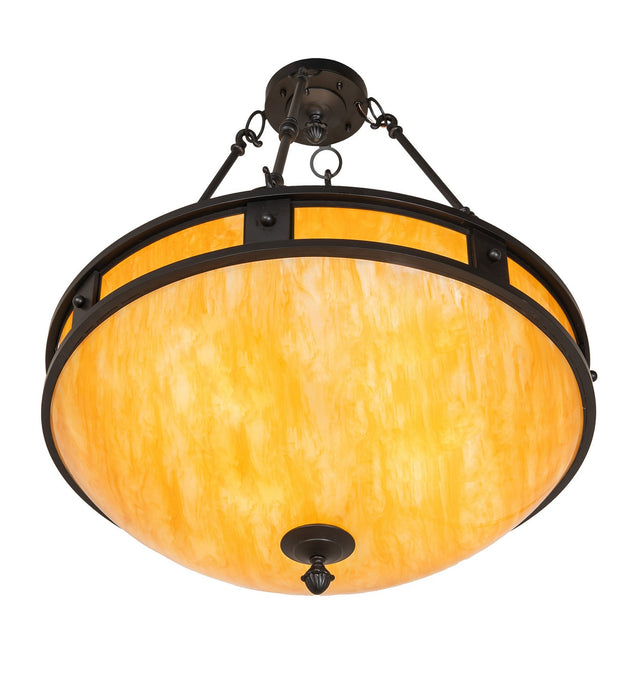 Meyda Tiffany - 267388 - Four Light Semi-Flushmount - Capella - Solar Black