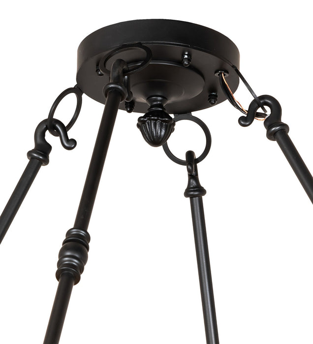 Meyda Tiffany - 267388 - Four Light Semi-Flushmount - Capella - Solar Black