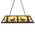 Meyda Tiffany - 268496 - Six Light Pendant - Deer At Lake - Black Satin Wrought Iron