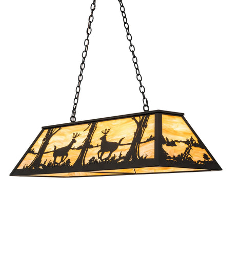 Deer At Lake Six Light Pendant