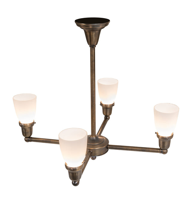 Meyda Tiffany - 268813 - Four Light Chandelier - Revival Oyster Bay - Antique Brass