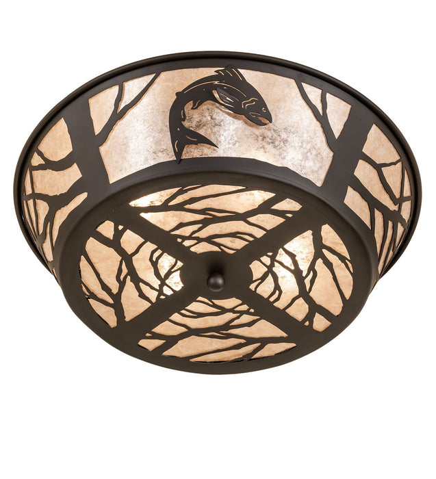 Meyda Tiffany - 270056 - Four Light Flushmount - Leaping Trout - Oil Rubbed Bronze