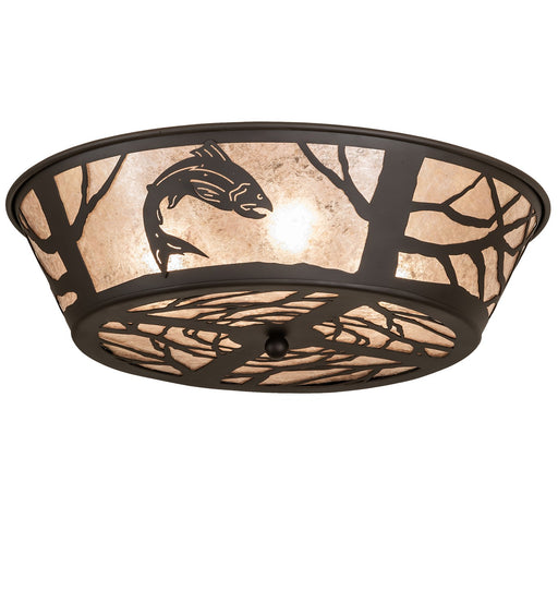 Meyda Tiffany - 270056 - Four Light Flushmount - Leaping Trout - Oil Rubbed Bronze