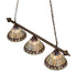 Meyda Tiffany - 270445 - Three Light Island Pendant - Tiffany Jeweled Peacock - Antique Brass