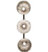 Meyda Tiffany - 270445 - Three Light Island Pendant - Tiffany Jeweled Peacock - Antique Brass