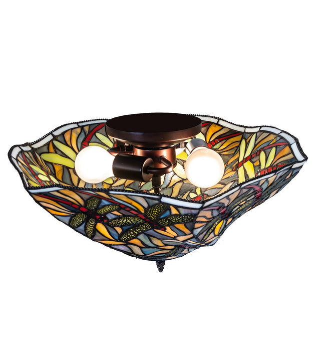 Meyda Tiffany - 270481 - Three Light Flushmount - Swirling Dragonfly