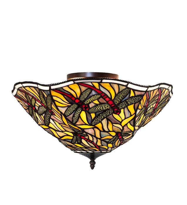 Meyda Tiffany - 270481 - Three Light Flushmount - Swirling Dragonfly