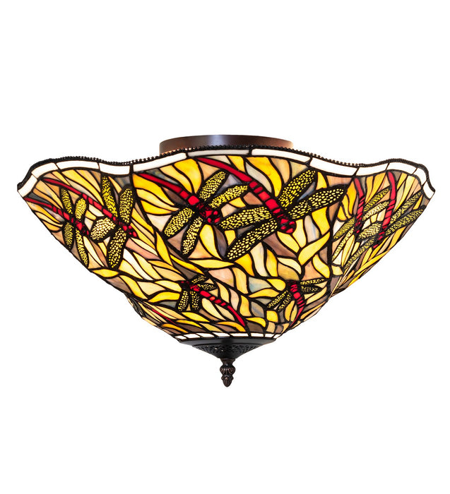 Meyda Tiffany - 270481 - Three Light Flushmount - Swirling Dragonfly