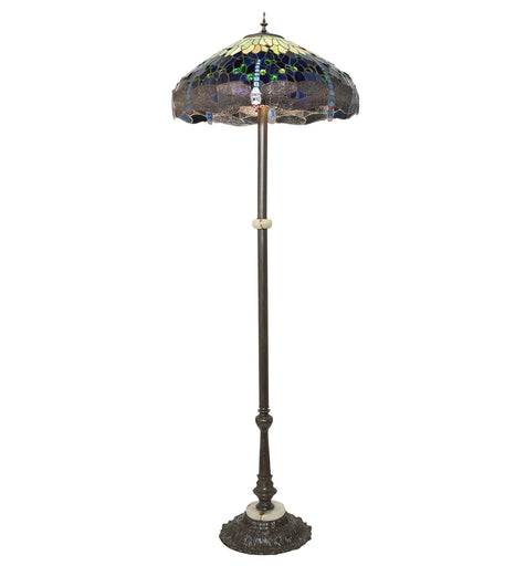 Tiffany Hanginghead Dragonfly Three Light Floor Lamp