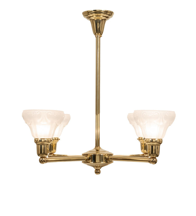 Meyda Tiffany - 271767 - Four Light Chandelier - Revival Oyster Bay - Polished Brass