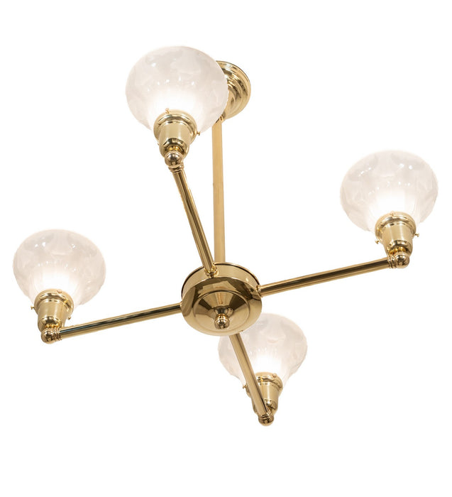 Meyda Tiffany - 271767 - Four Light Chandelier - Revival Oyster Bay - Polished Brass