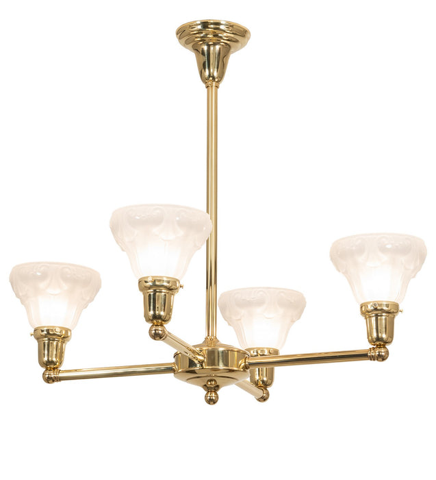 Meyda Tiffany - 271767 - Four Light Chandelier - Revival Oyster Bay - Polished Brass