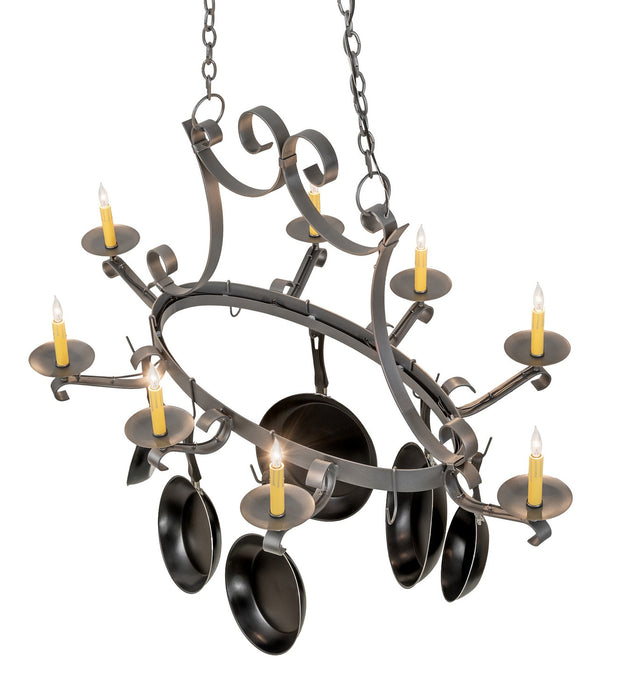 Meyda Tiffany - 271988 - Eight Light Pot Rack - Laramie - Blackened Pewter