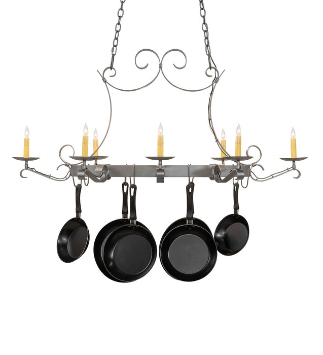 Meyda Tiffany - 271988 - Eight Light Pot Rack - Laramie - Blackened Pewter