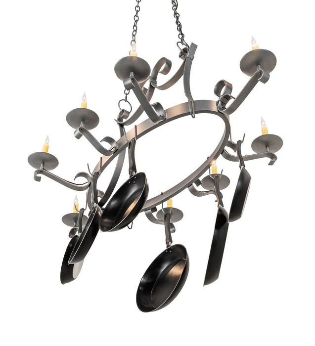 Meyda Tiffany - 271988 - Eight Light Pot Rack - Laramie - Blackened Pewter