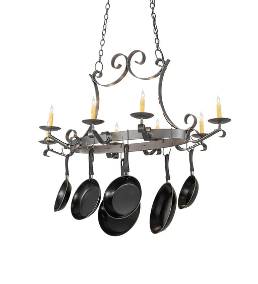 Meyda Tiffany - 271988 - Eight Light Pot Rack - Laramie - Blackened Pewter