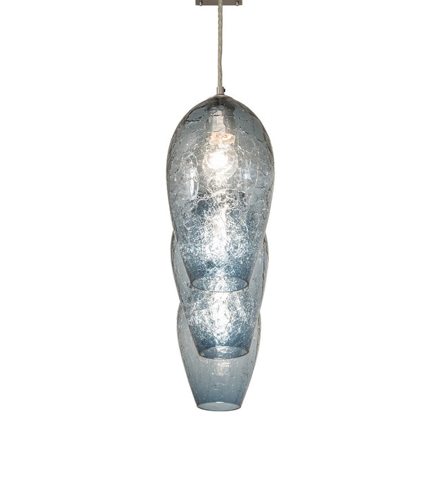 Meyda Tiffany - 268619 - Three Light Island Pendant - Crackle Orb - Brushed Nickel