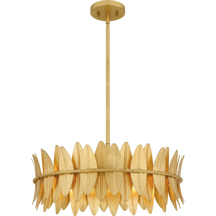 Quoizel - LIZ2820GFL - Four Light Pendant - Liza - Gold Leaf