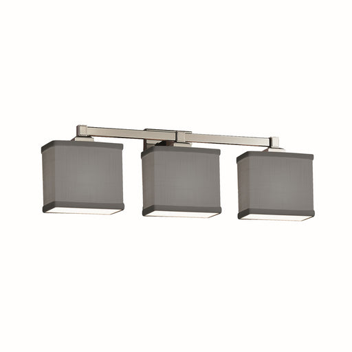 Textile Three Light Bath Bar Brushed Nickel