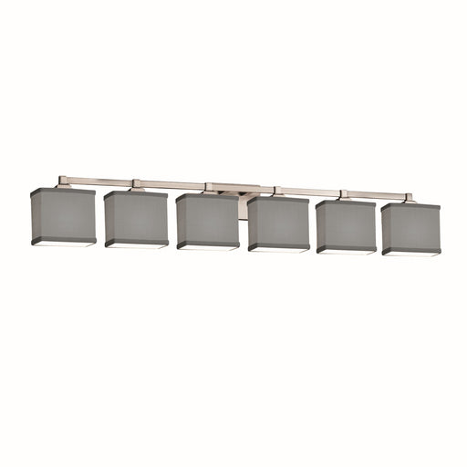 Textile Six Light Bath Bar Brushed Nickel