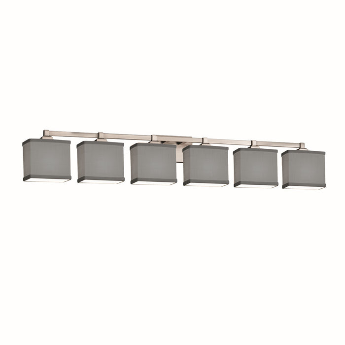 Justice Designs - FAB-8436-55-GRAY-NCKL-LED6-4200 - LED Bath Bar - Textile - Brushed Nickel