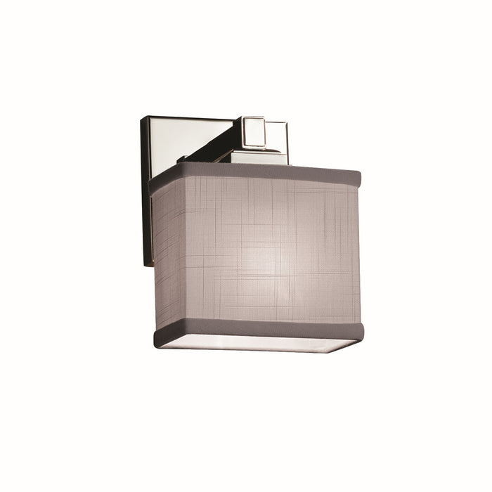 Justice Designs - FAB-8437-55-GRAY-CROM - One Light Wall Sconce - Textile - Polished Chrome