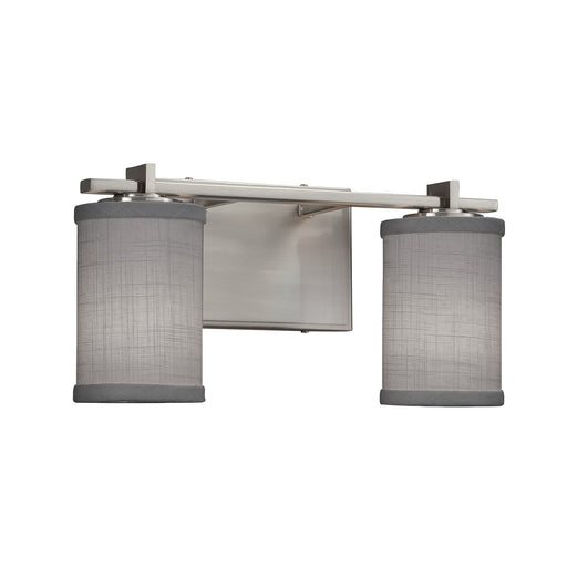 Textile Two Light Bath Bar Brushed Nickel