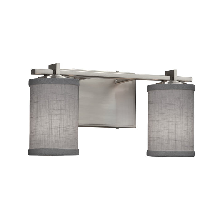 Justice Designs - FAB-8442-10-GRAY-NCKL - Two Light Bath Bar - Textile - Brushed Nickel