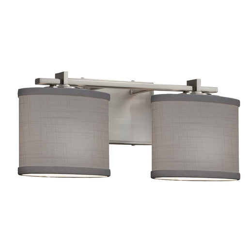 Textile Two Light Bath Bar Brushed Nickel