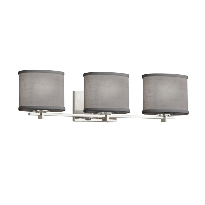 Justice Designs - FAB-8443-30-GRAY-CROM-LED3-2100 - LED Bath Bar - Textile - Polished Chrome