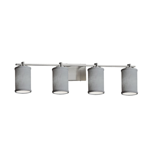 Textile Four Light Bath Bar Brushed Nickel