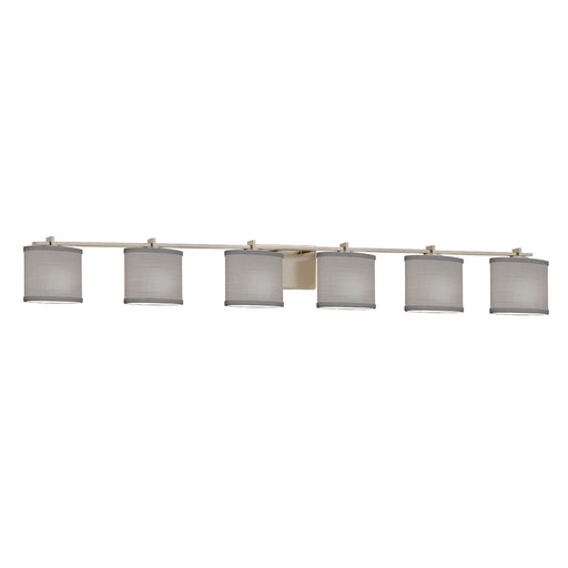 Textile Six Light Bath Bar Brushed Nickel
