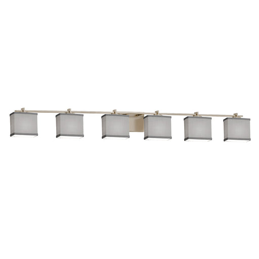 Textile Six Light Bath Bar Brushed Nickel