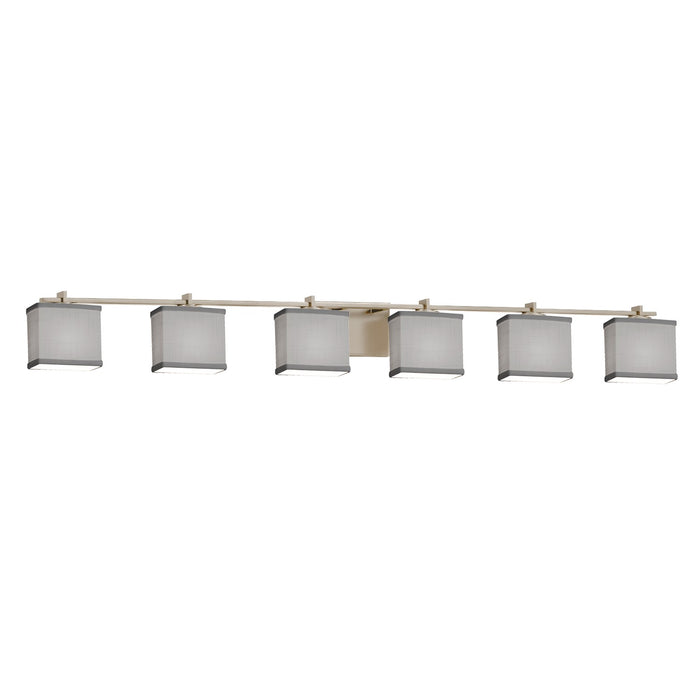 Justice Designs - FAB-8446-55-GRAY-NCKL - Six Light Bath Bar - Textile - Brushed Nickel