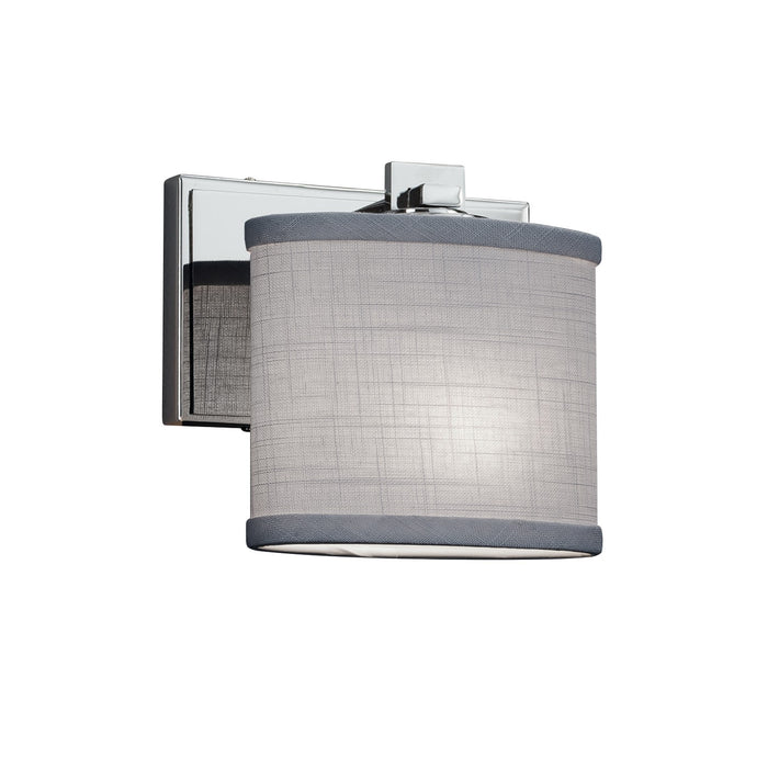 Justice Designs - FAB-8447-30-GRAY-CROM - One Light Wall Sconce - Textile - Polished Chrome