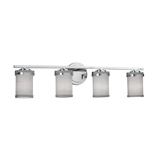 Justice Designs - FAB-8454-10-GRAY-CROM-LED4-2800 - LED Bath Bar - Textile - Polished Chrome