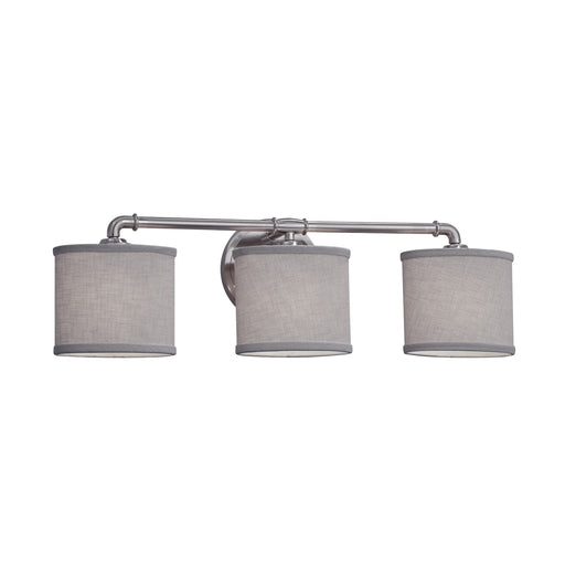 Justice Designs - FAB-8463-30-GRAY-NCKL - Three Light Bath Bar - Textile - Brushed Nickel