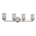 Justice Designs - FAB-8464-10-GRAY-NCKL - Four Light Bath Bar - Textile - Brushed Nickel