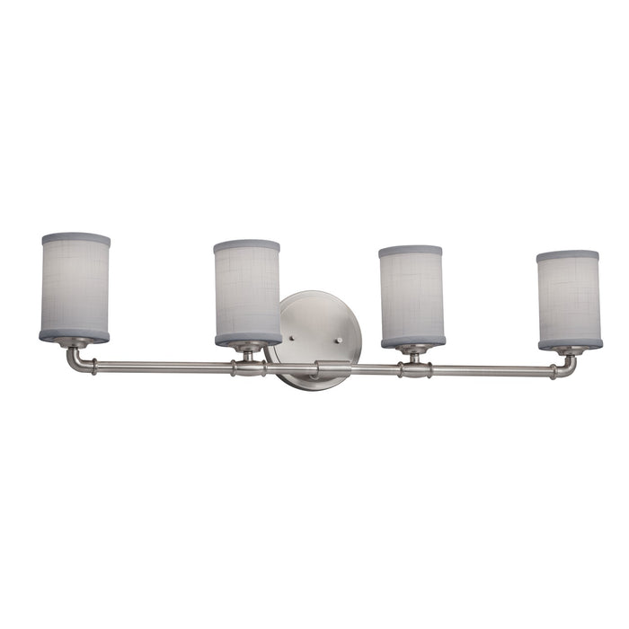 Justice Designs - FAB-8464-10-GRAY-NCKL-LED4-2800 - LED Bath Bar - Textile - Brushed Nickel