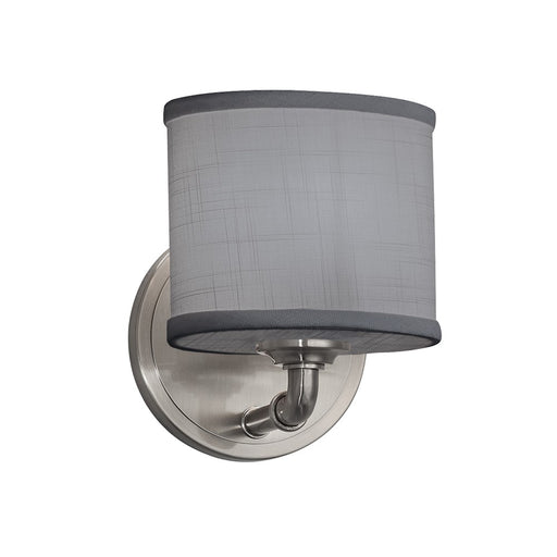 Justice Designs - FAB-8467-30-GRAY-NCKL - One Light Wall Sconce - Textile - Brushed Nickel