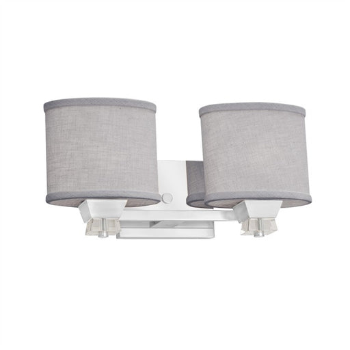 Justice Designs - FAB-8472-30-GRAY-CROM - Two Light Bath Bar - Textile - Polished Chrome
