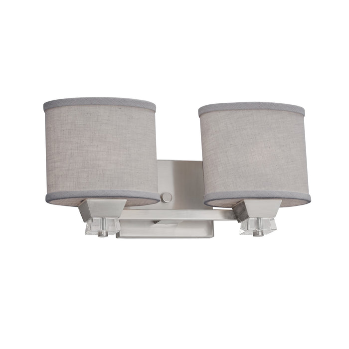 Justice Designs - FAB-8472-30-GRAY-NCKL - Two Light Bath Bar - Textile - Brushed Nickel