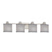 Justice Designs - FAB-8474-30-GRAY-NCKL - Four Light Bath Bar - Textile - Brushed Nickel