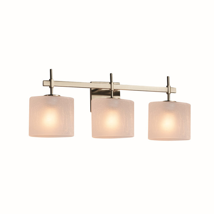 Justice Designs - FSN-8413-30-FRCR-NCKL - Three Light Bath Bar - Fusion - Brushed Nickel